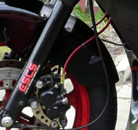 Kawasaki GPX600R with Goodridge hoses.